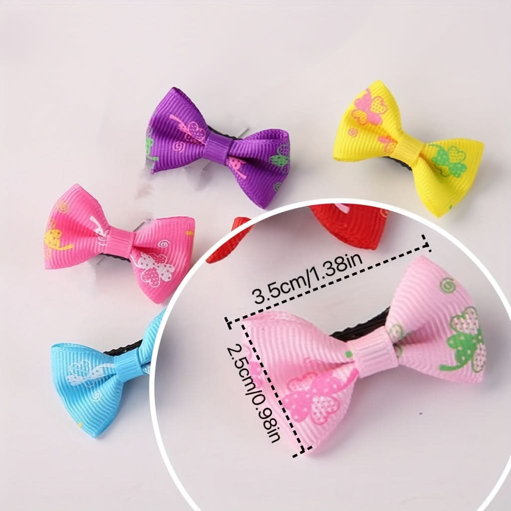 10-Pack Adorable Cartoon Dog Hair Bows