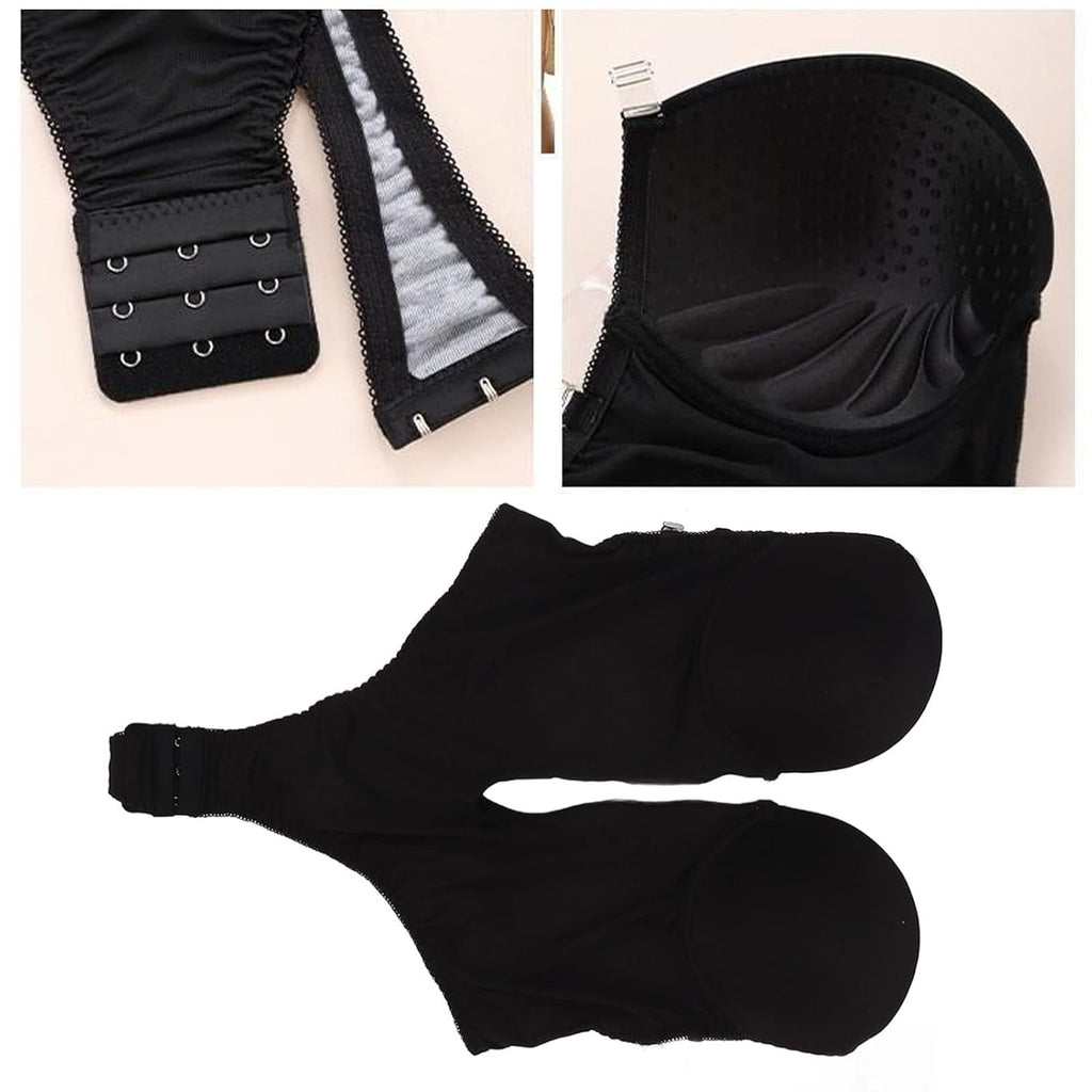 Women’s Black Backless One-Piece Lingerie – Deep V-Neck Breathable Underwear