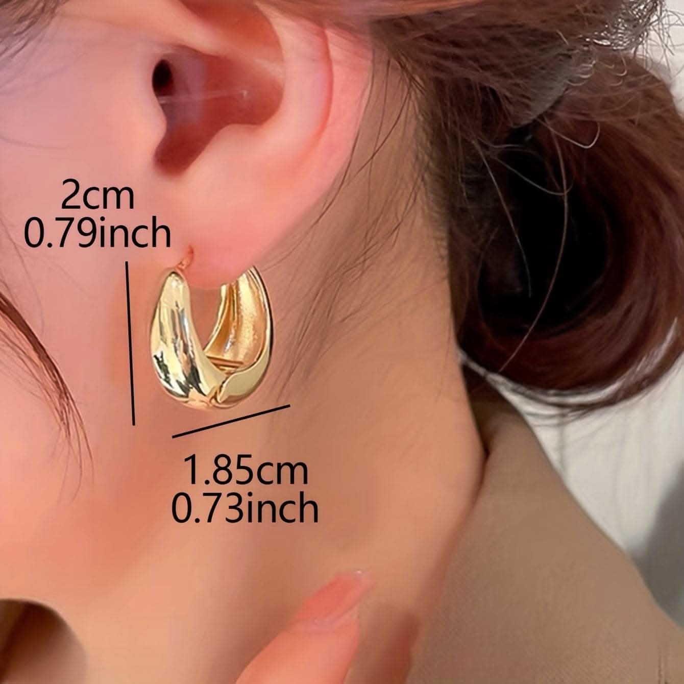 Vintage Copper Geometric Hoop Earrings