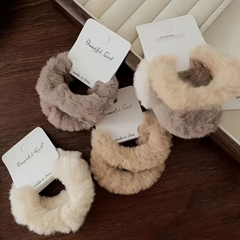 6PCS Plush Hair Ties Set for Women