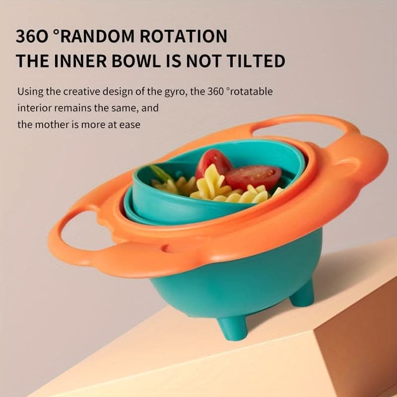 360-degree Rotating Gyroscope Bowl, Lion Bowl, Balance Bowl, Non-slip Eating Bowl