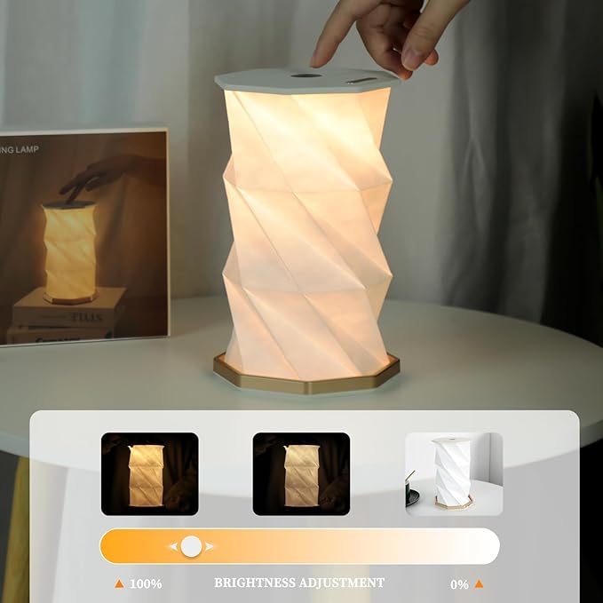 Modern LED Table Lamp – Magnetic Folding Rotating Origami Night Light for Home Décor & Gifts
