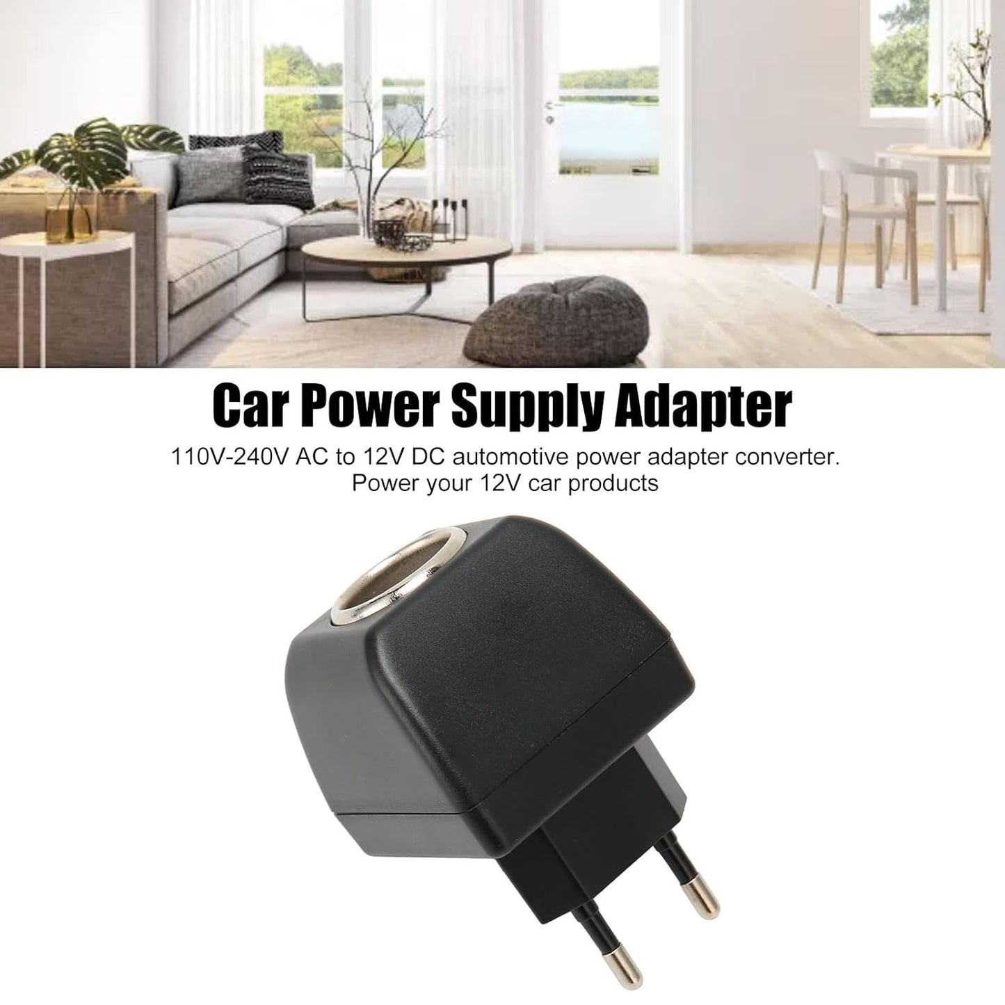 AC to DC Power Adapter 110V-240V to 12V Converter with LED Indicator, Lightweight EU Plug Charger