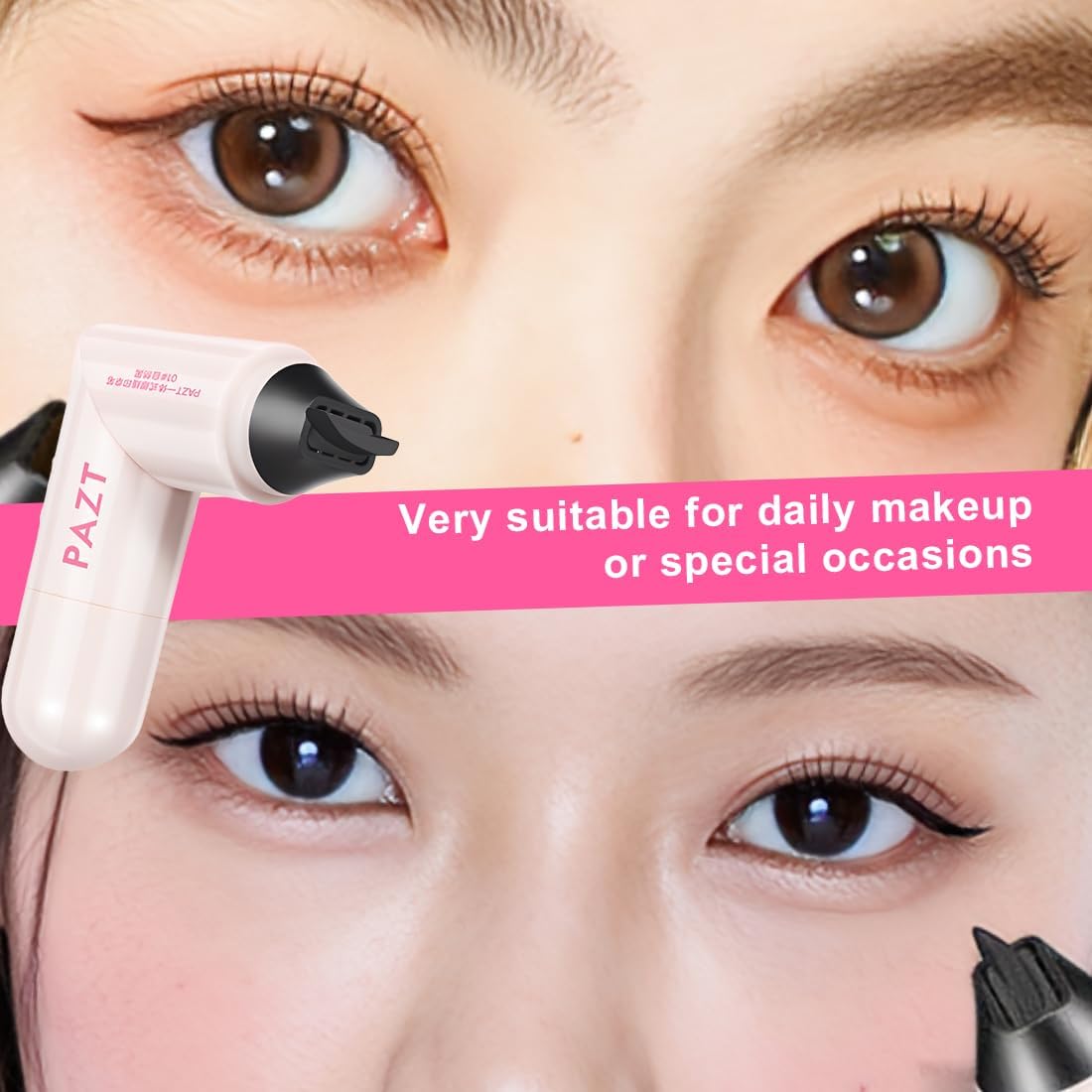 Pack of 2 Waterproof Stamp Eyeliner pen – One Press. Perfect Cat Eye. All Day Long