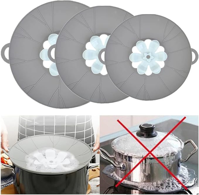 Silicone Pot Lid Cover – Flower-Shaped Anti-Overflow Rotating Fresh-Keeping Kitchen Lid