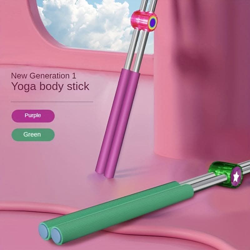 Green Body Stick Yoga Tool – Posture Correction & Fitness