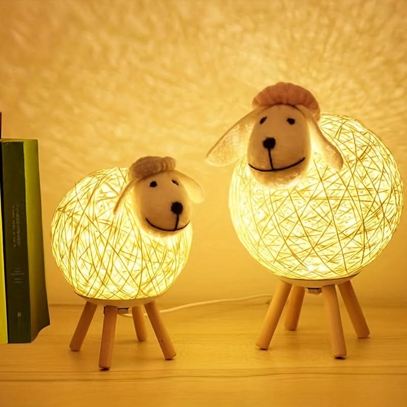 Creative Mianyang-Shaped USB LED Table Lamp – Wooden Decorative