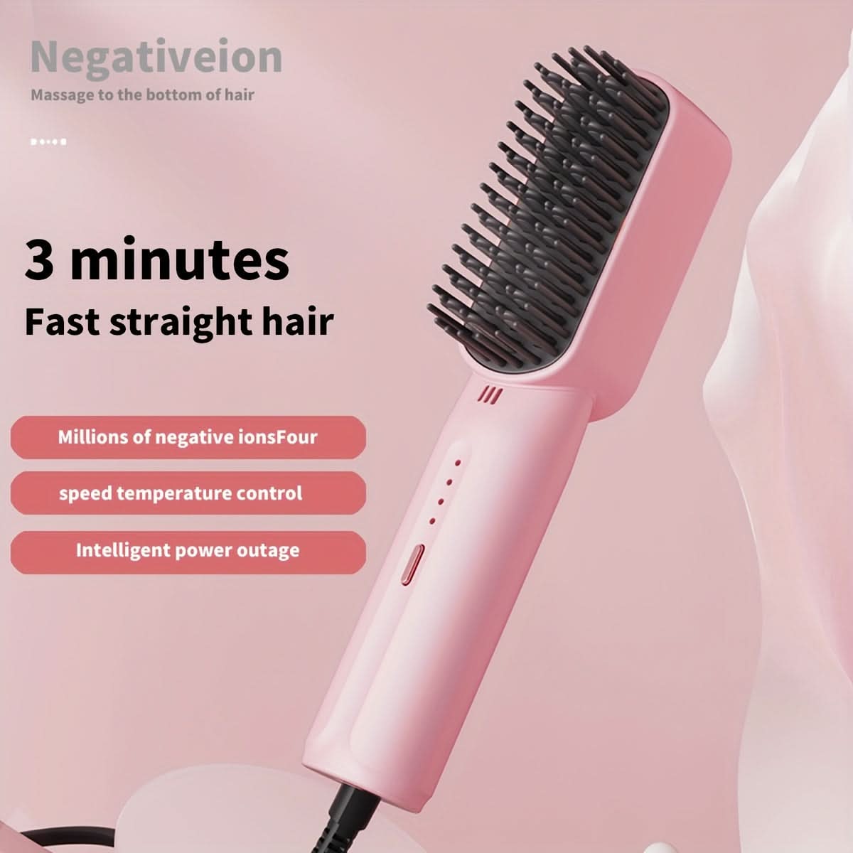Ceramic Mini Hair Straightening Comb, 4 Temp Settings