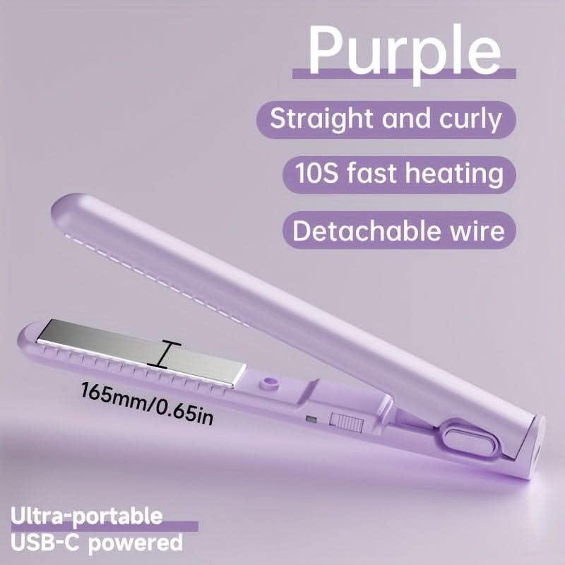 2-in-1 Mini Hair Straightener & Curler – USB-Powered Travel Styler