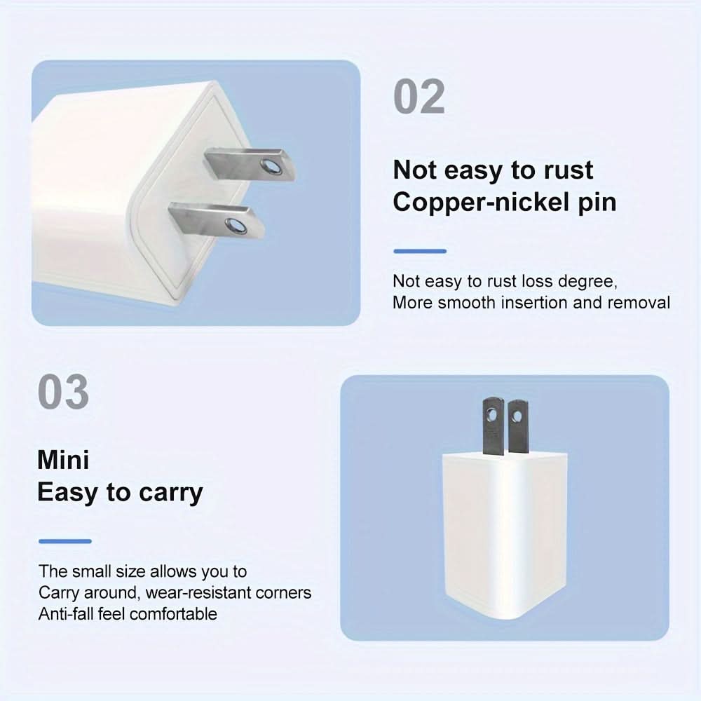 High-Speed USB Wall Charger for iPhone/Samsung