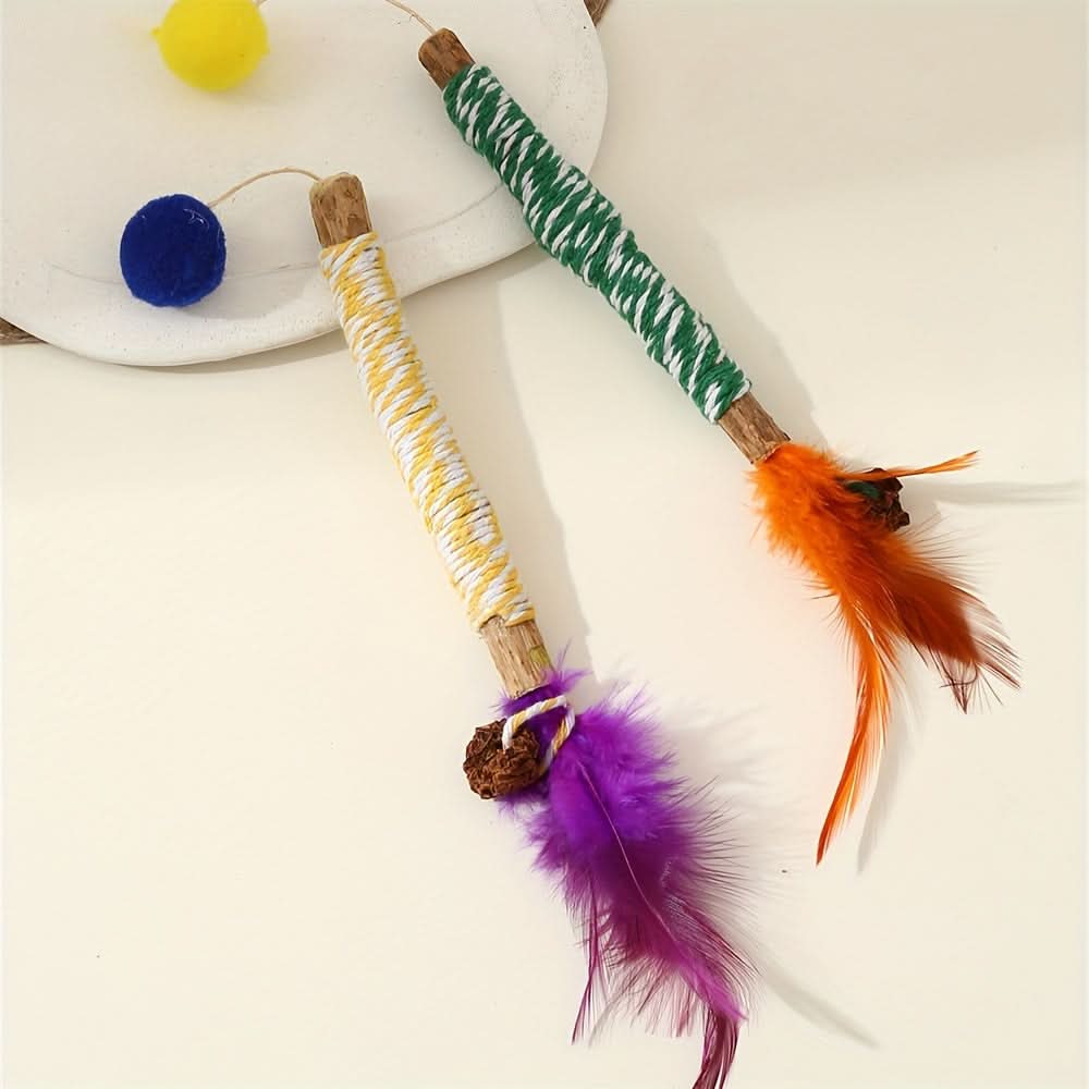 4pcs Interactive Cat Toys with Wand & Ball