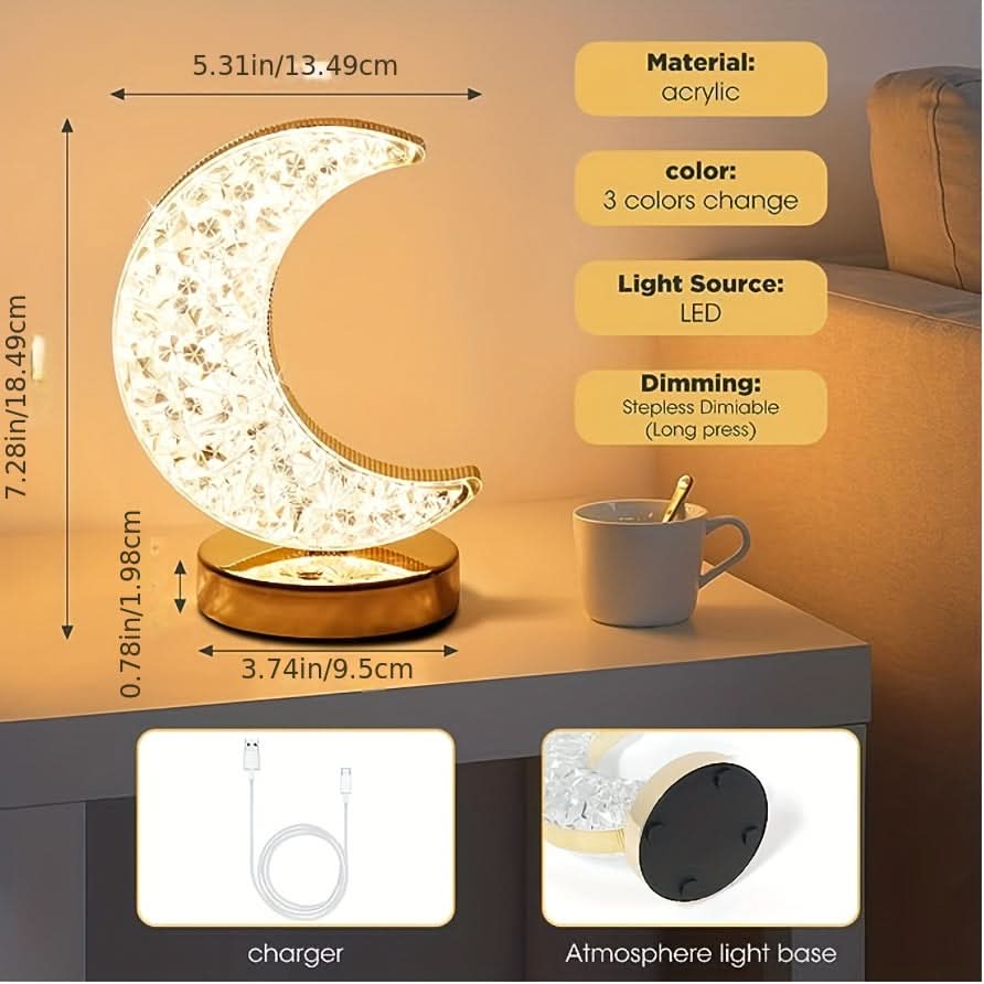 3-Color Dimmable Crystal Touch Lamp