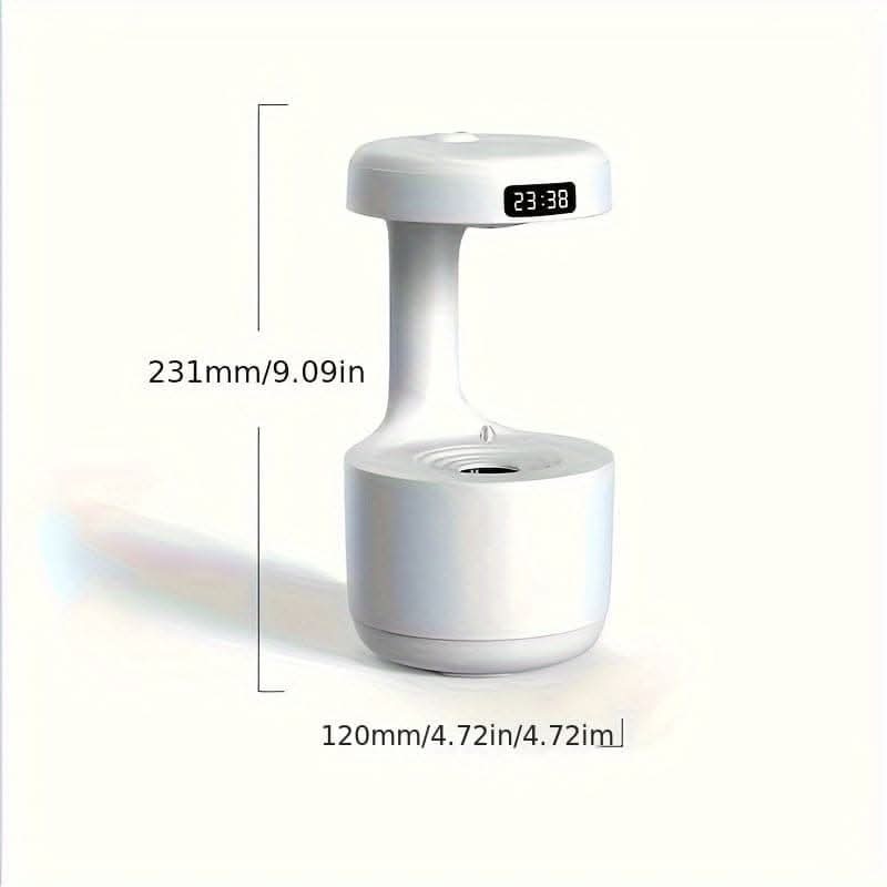 Anti-Gravity Humidifier with LED Clock Display – Ultrasonic Cool Mist Diffuser