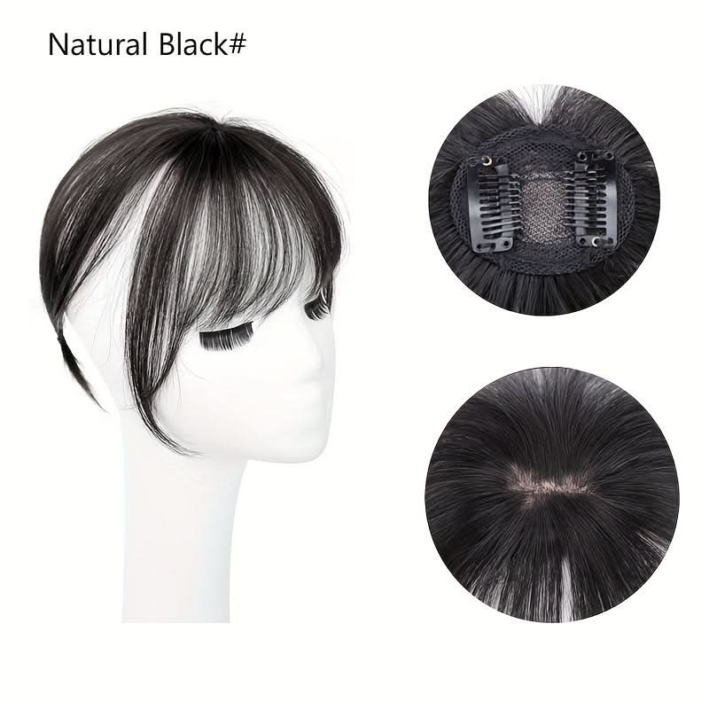 Elegant Clip-In Bangs – Natural Wispy 3D French Hairpiece