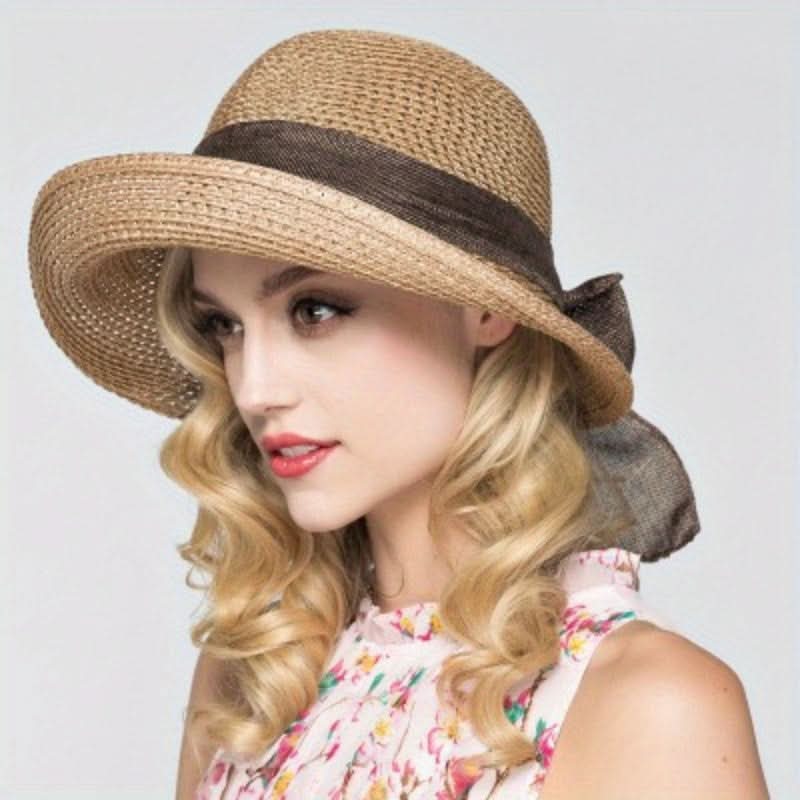 Women’s Summer Straw Sun Hat – Breathable & Lightweight with Ribbon Tie