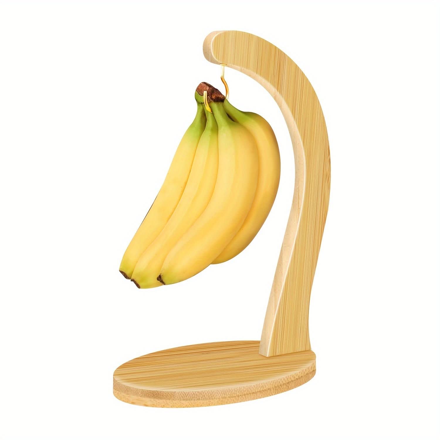 Bamboo Banana Holder with Hook - Rustic Fruit Stand