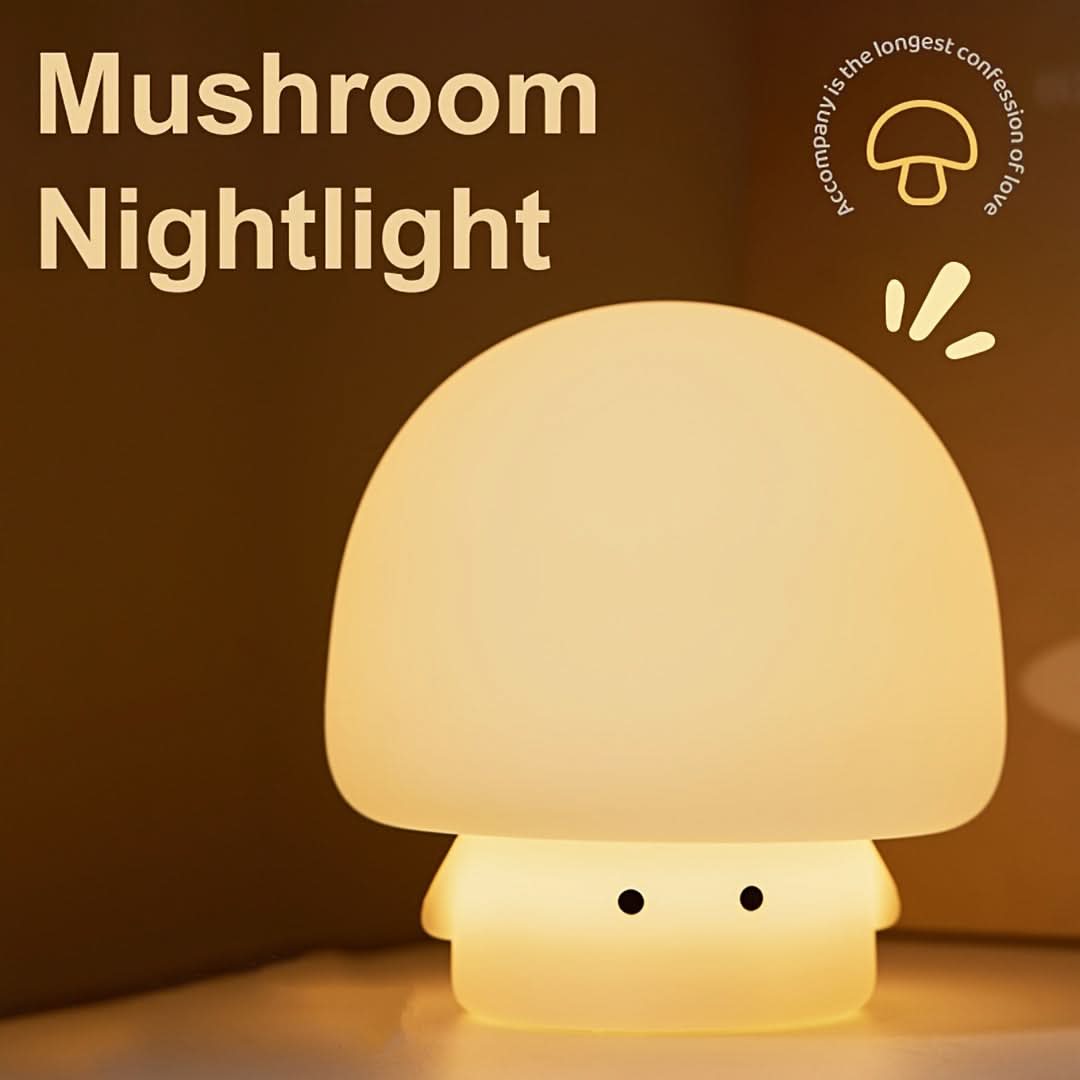 USB Rechargeable White Mushroom Night Light