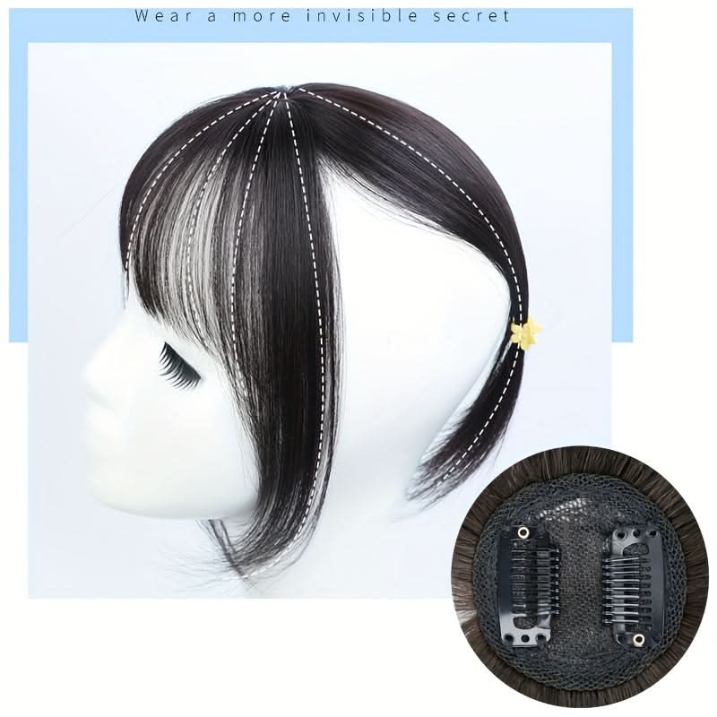 Elegant Clip-In Bangs – Natural Wispy 3D French Hairpiece