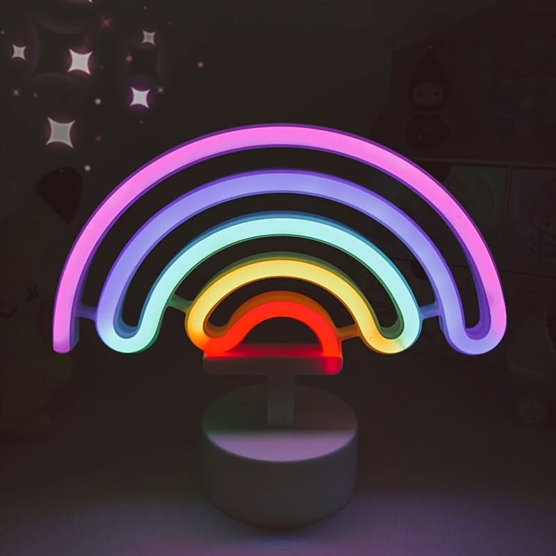 Battery-Powered Neon Rainbow Night Light Lamp