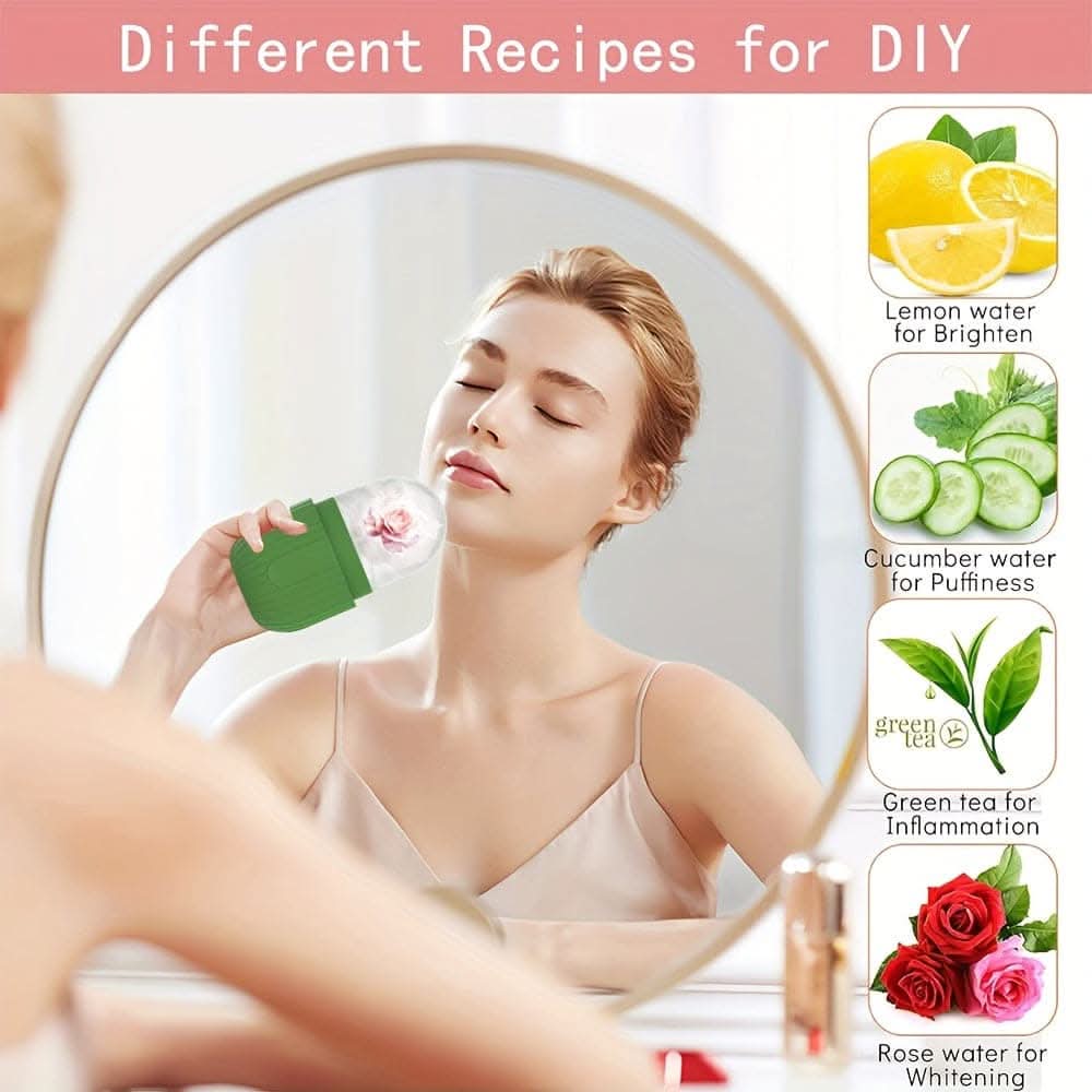 Silicone Facial Ice Roller for Skin Glow & De-Puffing