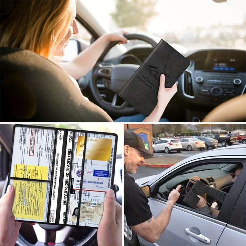 Car Registration & Insurance Card Holder – PU Leather