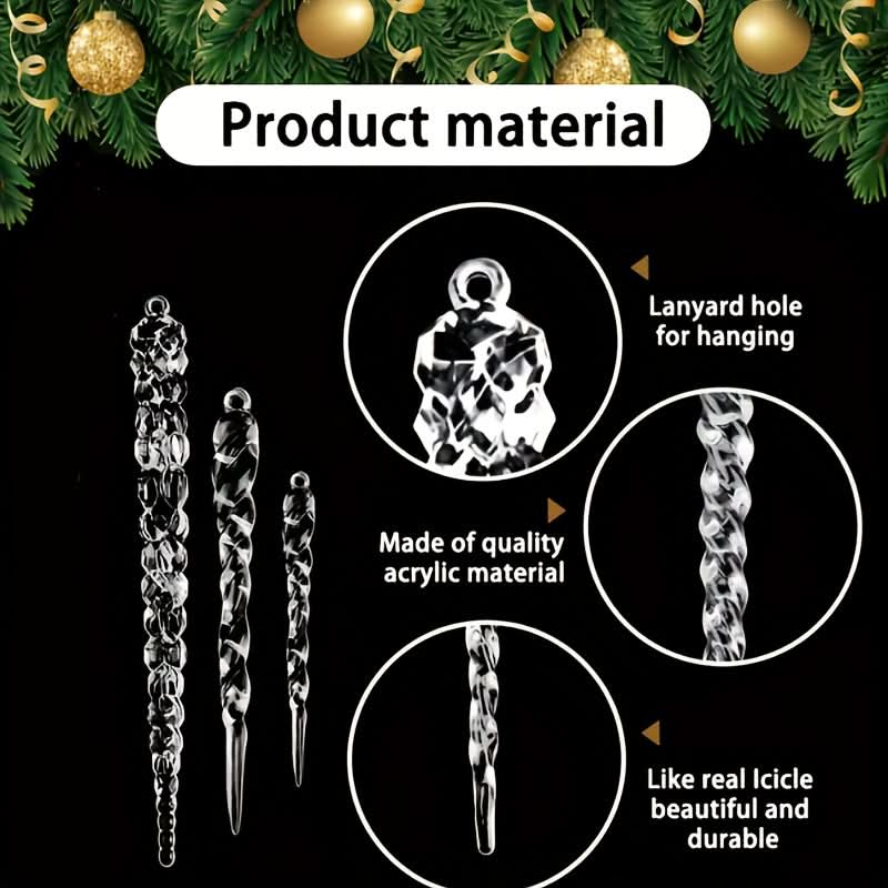 30pcs Christmas Tree Crystal Decorations – Transparent Acrylic Ornaments for Party Decor