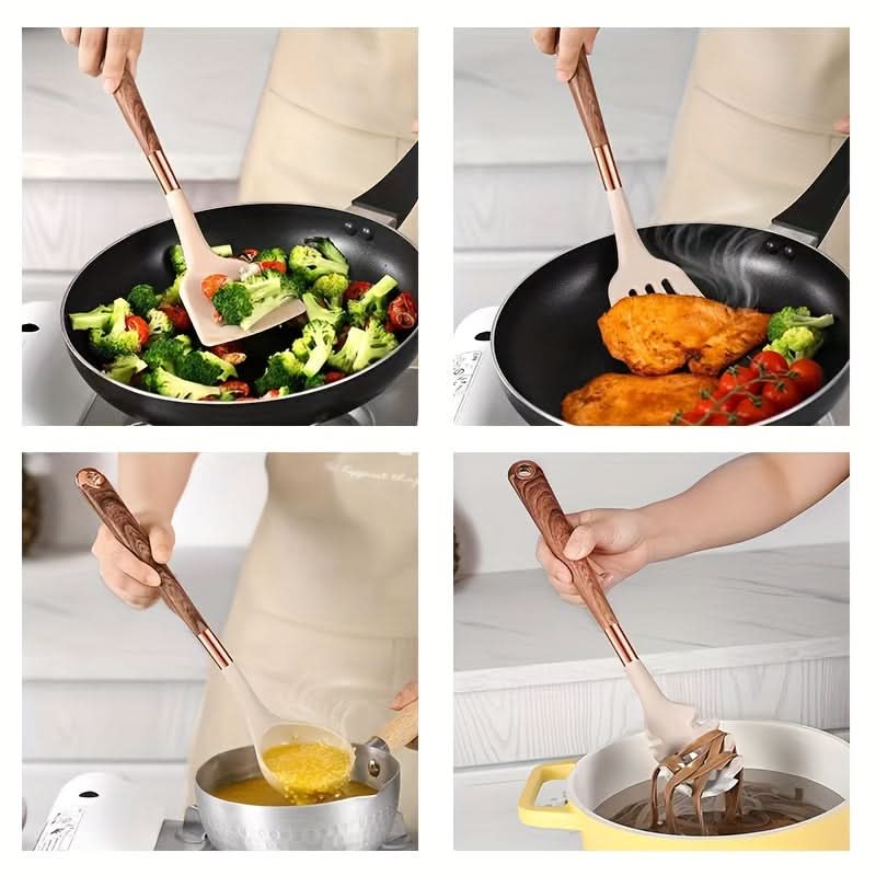10-Piece Non-Stick Silicone Kitchen Utensils Set