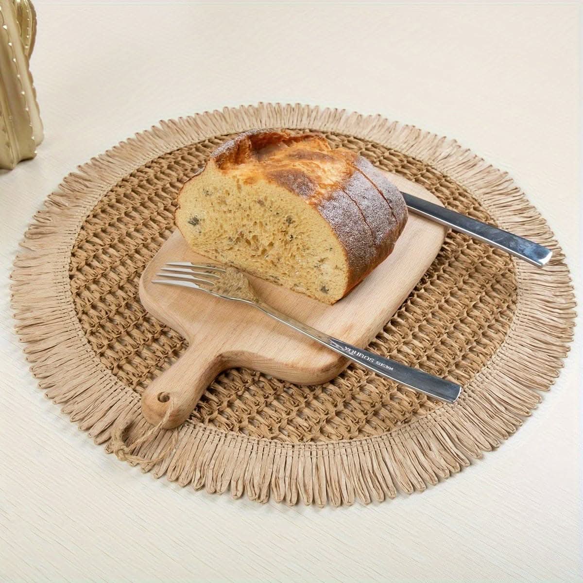 4pcs Rustic Chic Jute Placemats with Fringe