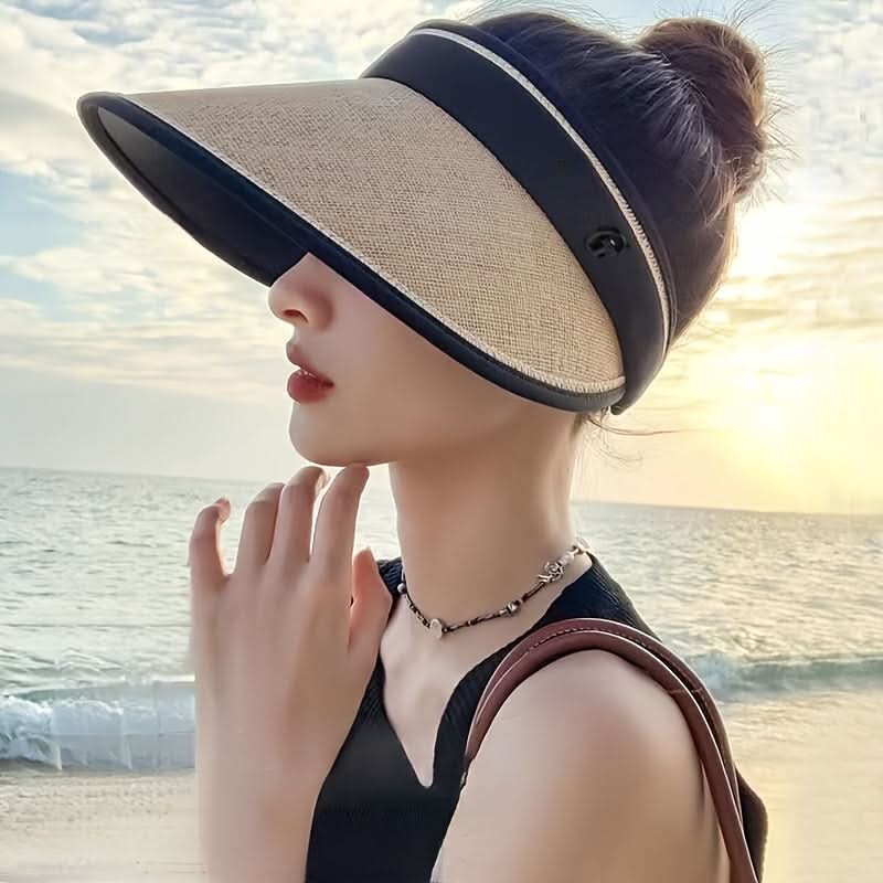 1-2pcs Summer Women's Sun Hat with Detachable Windproof Rope