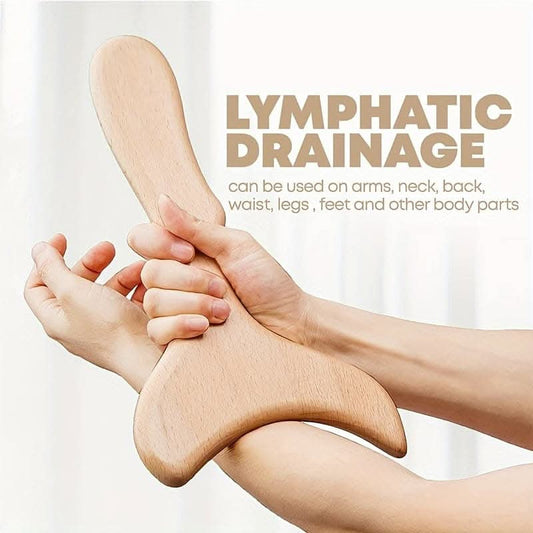 Ergonomic Wooden Fish Tail Massage Tool