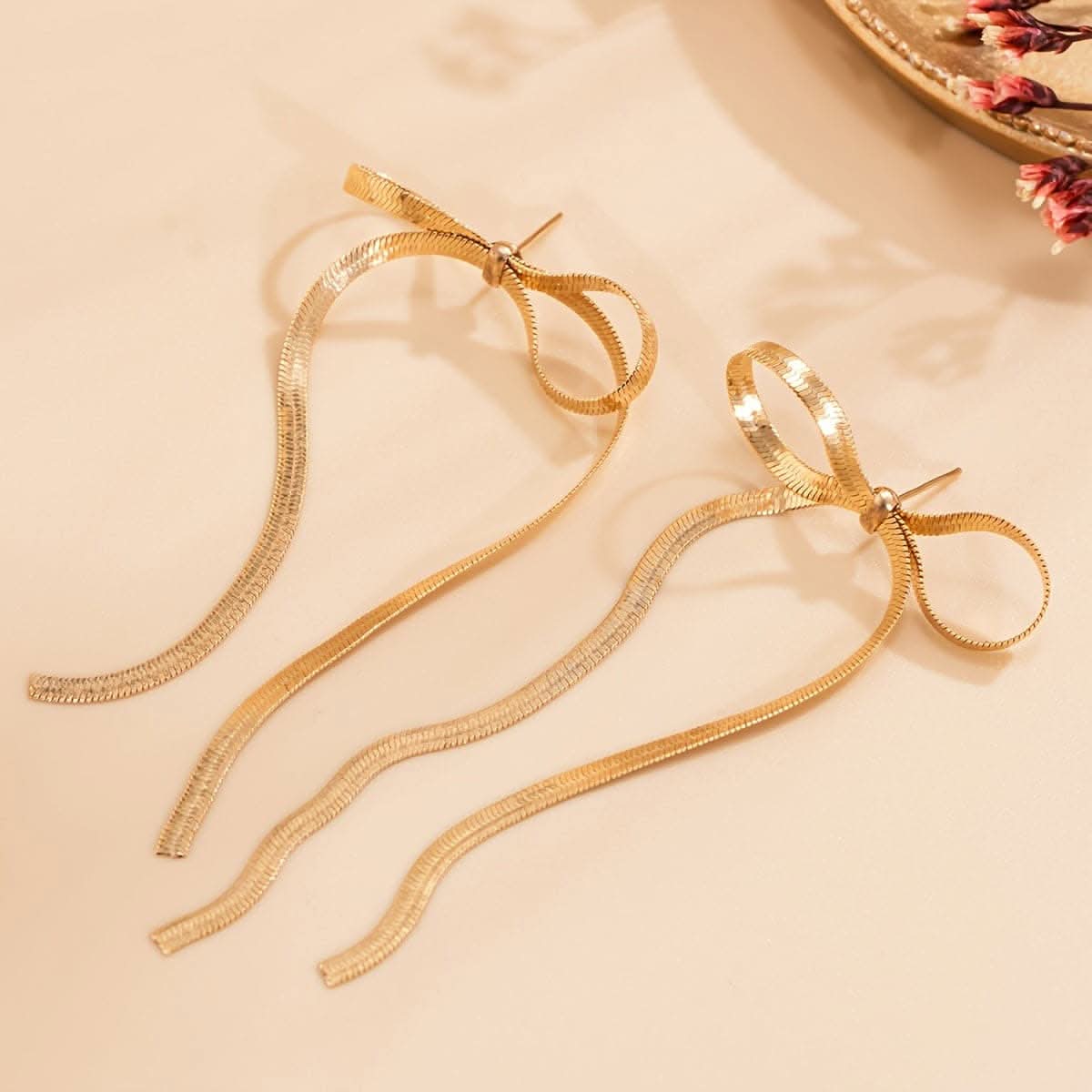 French Style Snake Chain Bow Jewelry Set