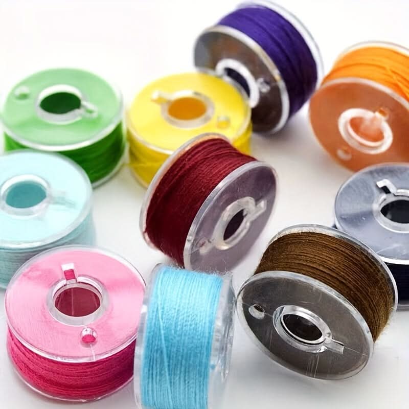 25/36pcs Deluxe Sewing Bobbin Set - Color-Coded Box with Pre-Threaded Bobbins