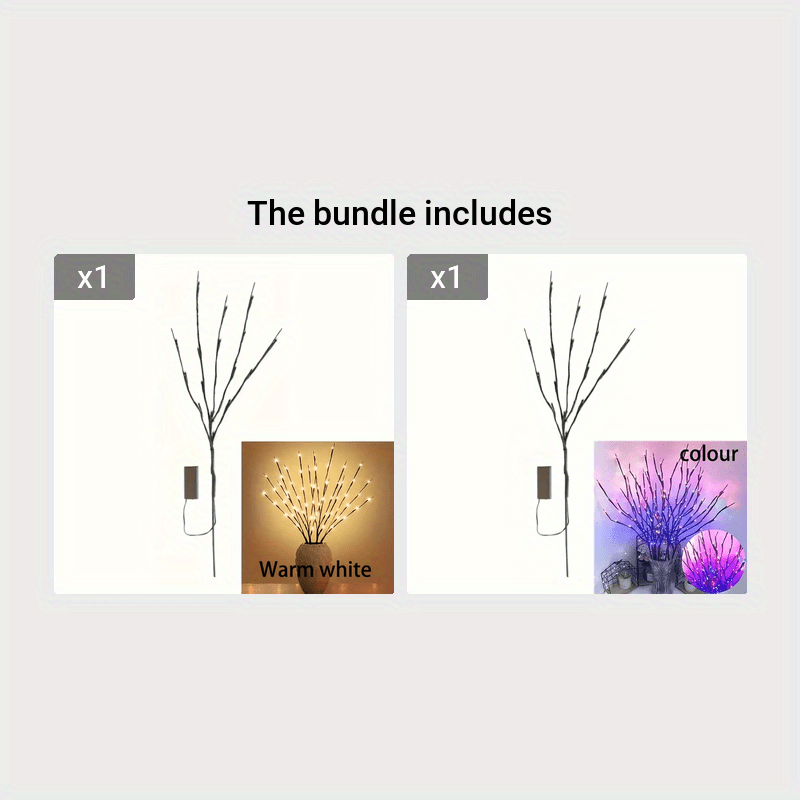 Adjustable Plastic LED Branch Lights – 20 LED Battery-Operated Tabletop
