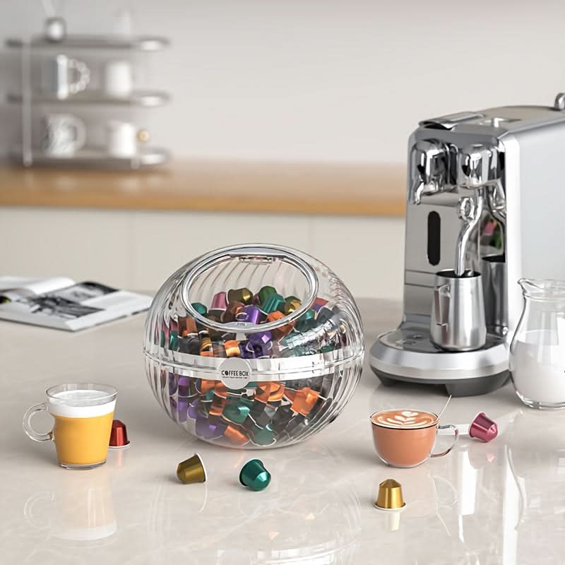 Transparent Oval Coffee Pod Holder – Clear Storage Container
