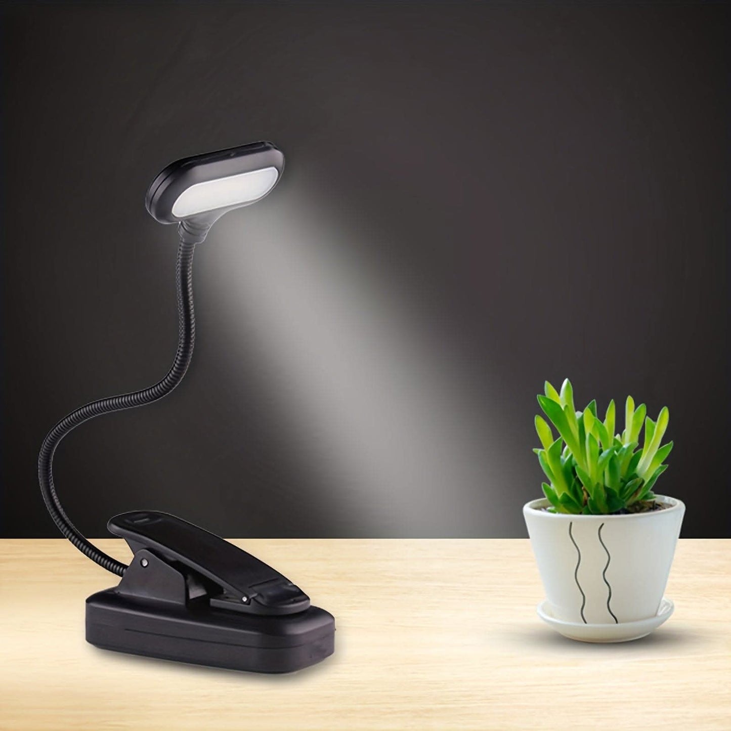 USB Rechargeable Clip-On Book Light – Flexible LED Reading Light for Books