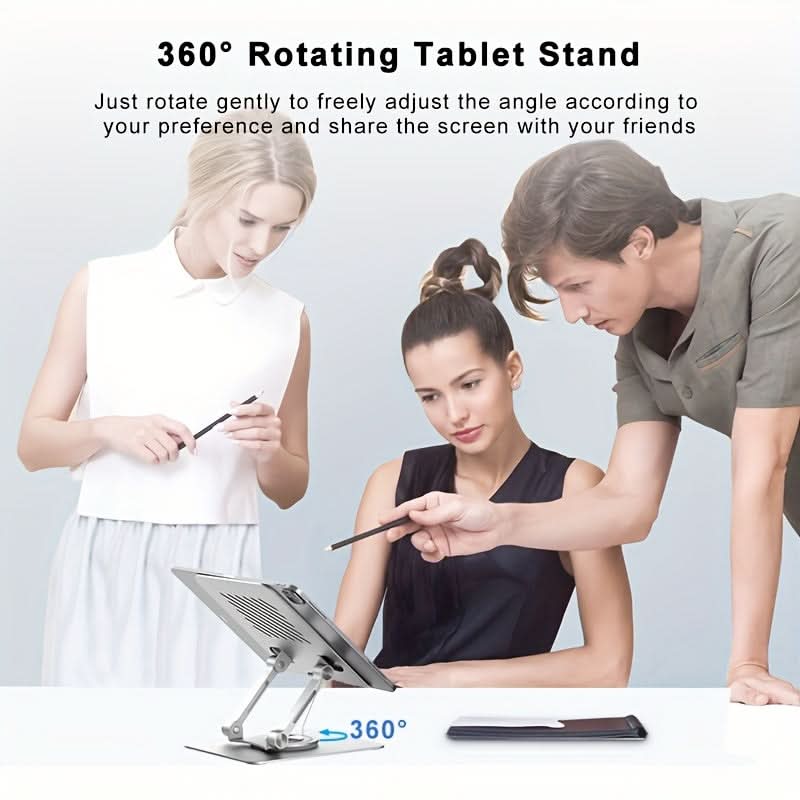 Adjustable Aluminum Tablet Stand with 360° Rotation