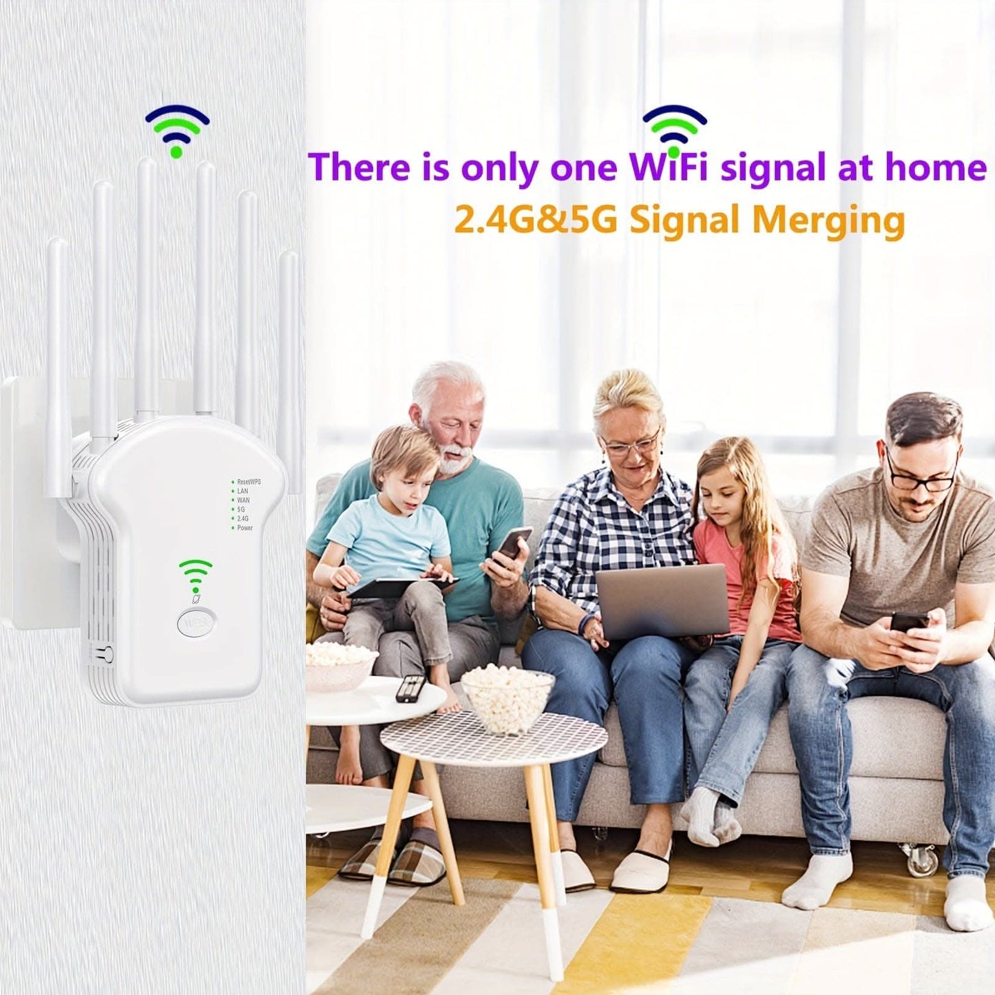 300Mbps Dual-Band WiFi Repeater - 2.4G/5G Signal Booster