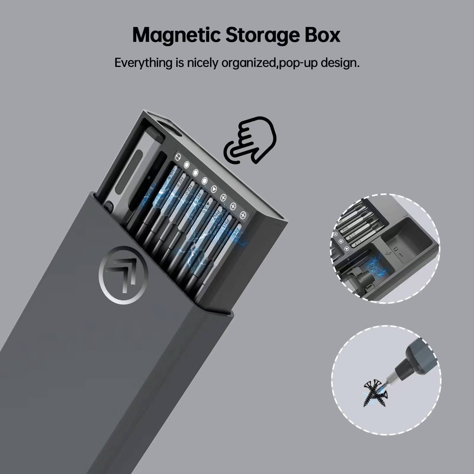 Electric Precision Screwdriver Set with 64 Magnetic Bits