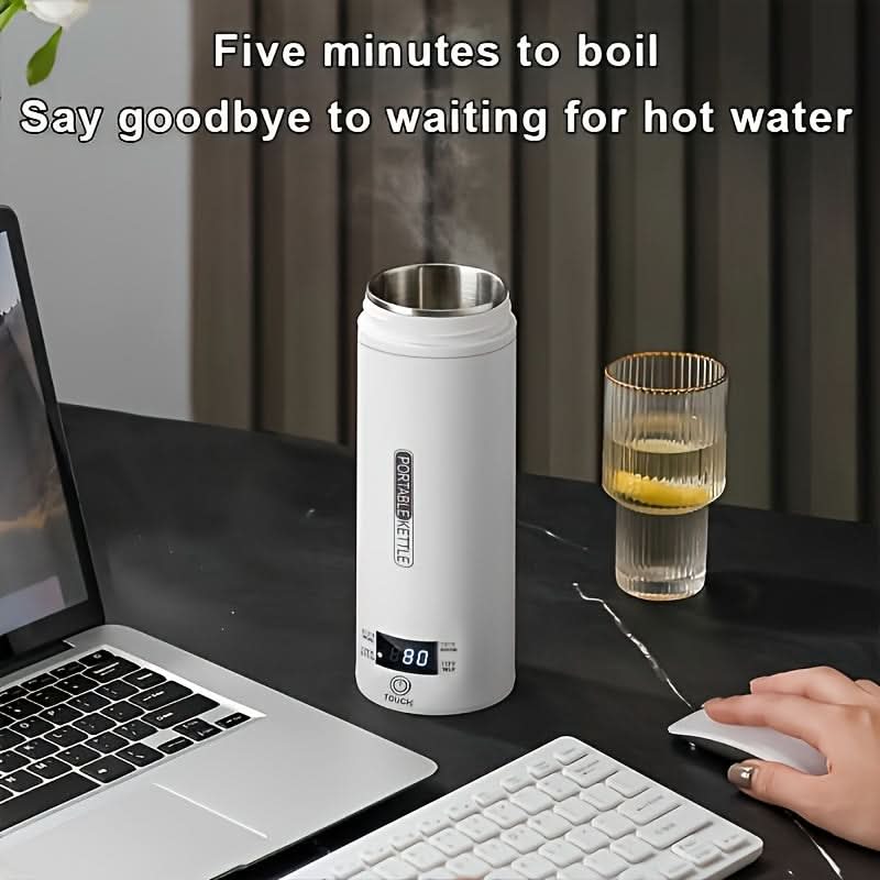 Portable Electric Travel Kettle – 500ML, 4 Presets, Stainless Steel