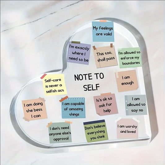 Heart-Shaped Motivational Acrylic Desk Decor