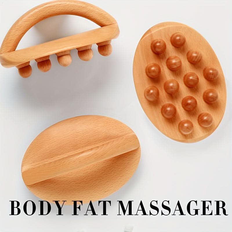Wood Gua Sha Massage Sticks – 12 Bead Design