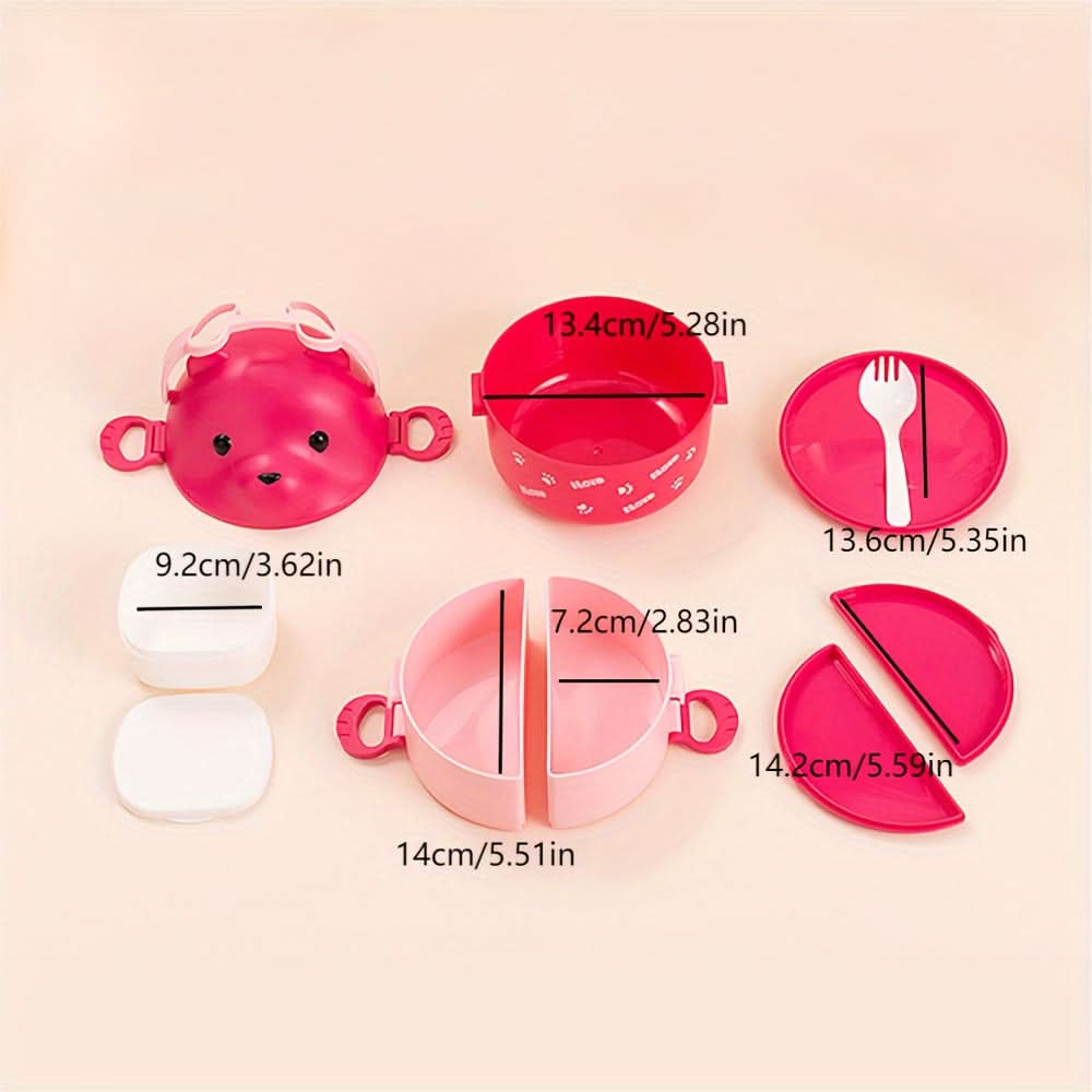 Bear-Shaped Kids Lunch Box - Portable, Durable