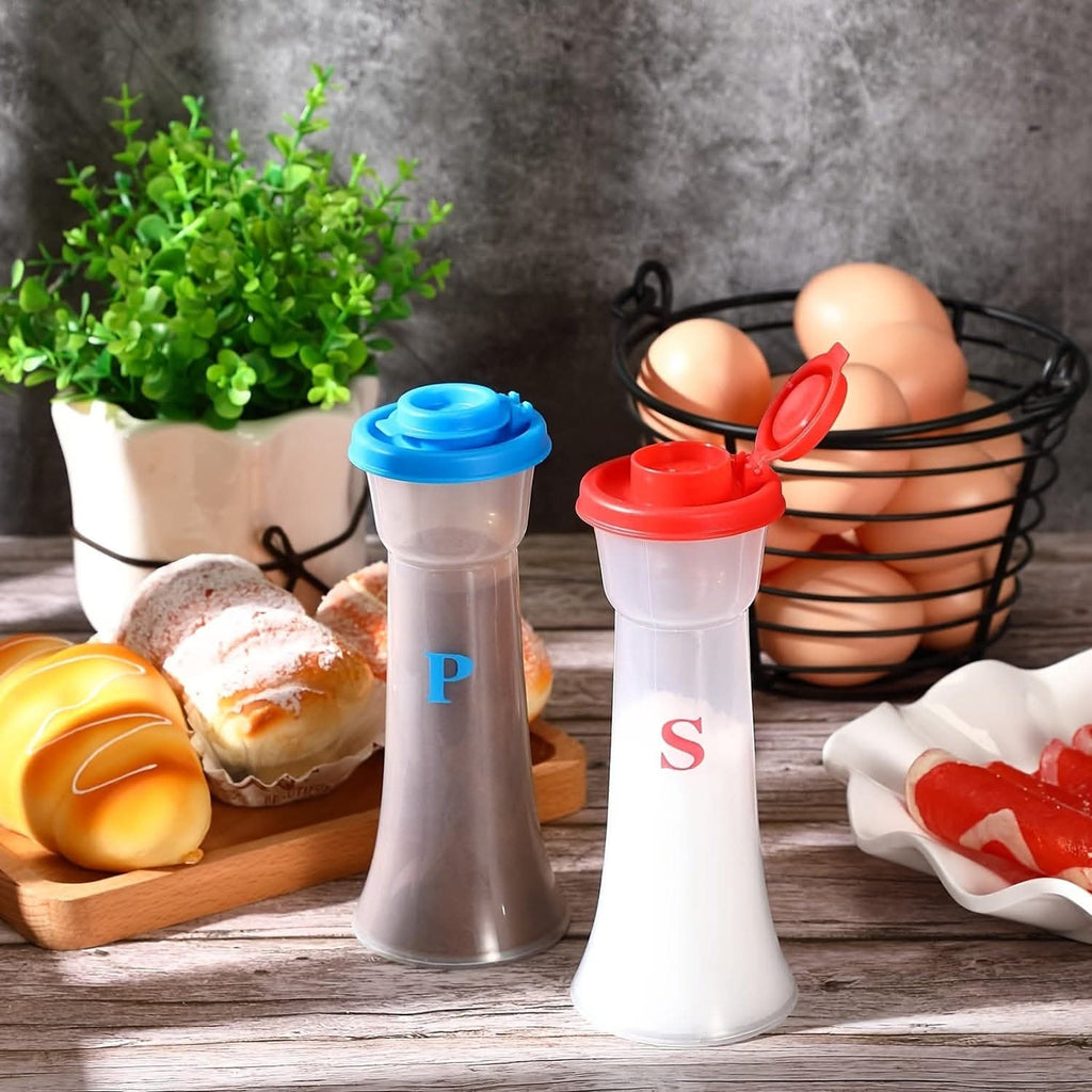 1/2/4pcs/set, Plastic Salt & Pepper Shakers with Lids - Moisture Proof Holder