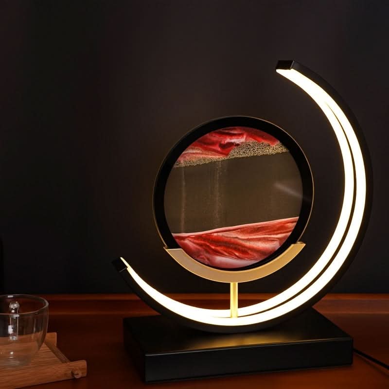 Mystical Sandscape Hourglass Table Lamp - Colorful LED Light