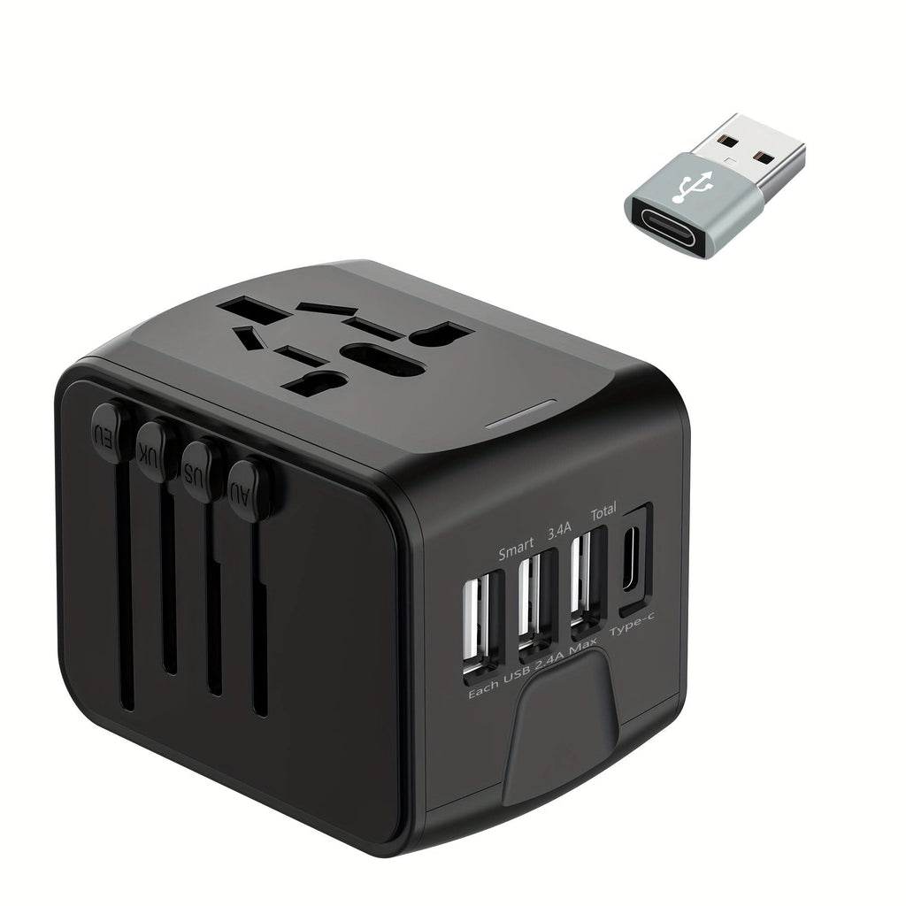 Universal Travel Plug Adapter with USB-C & USB-A