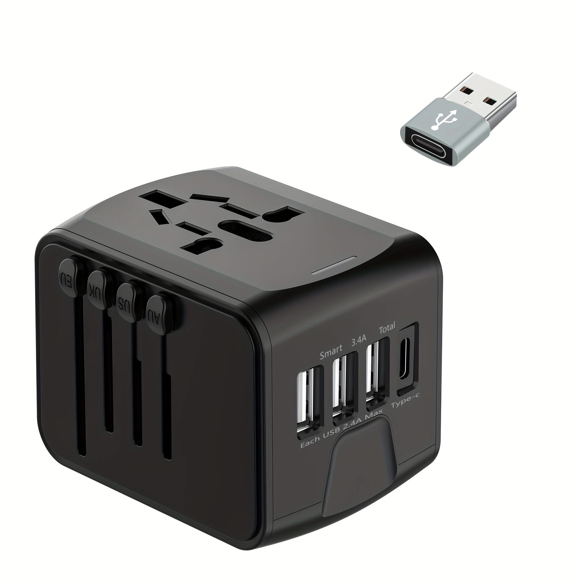 Universal Travel Plug Adapter with USB-C & USB-A