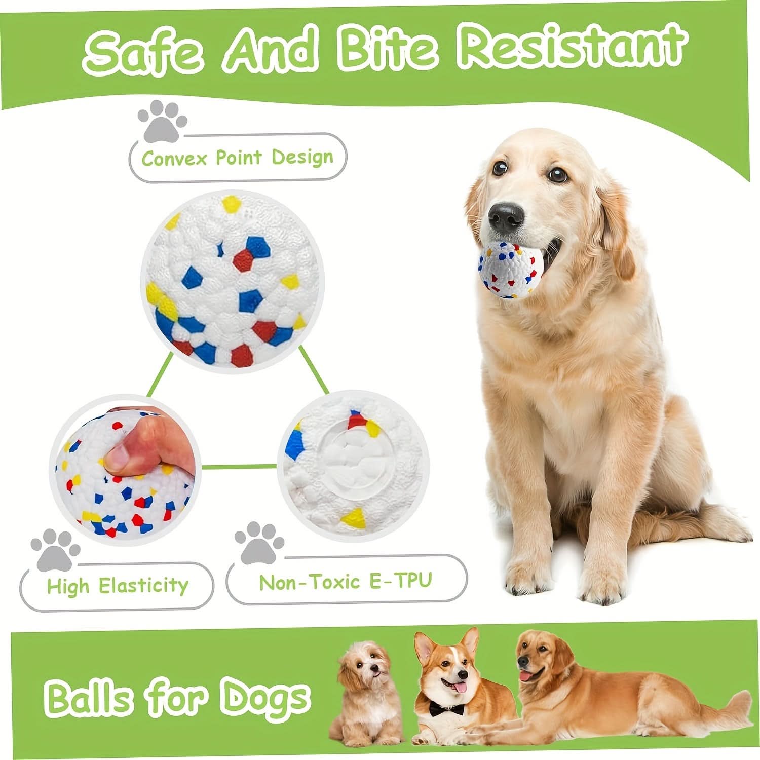 Durable Bouncy Chew Ball – Tough Dog Toy for Aggressive Chewers