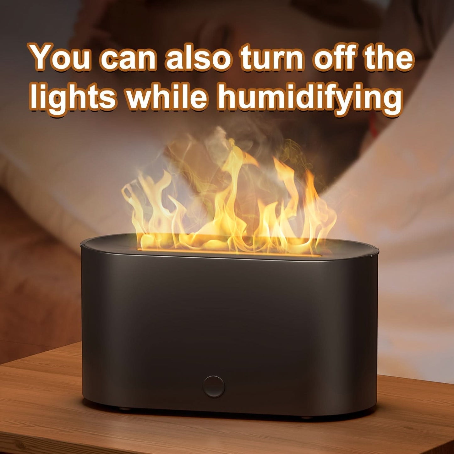 7-Color Flame Simulated Humidifier with Aromatherapy