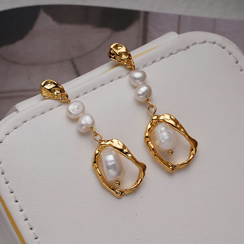 Vintage Freshwater Pearl Drop Earrings for Women