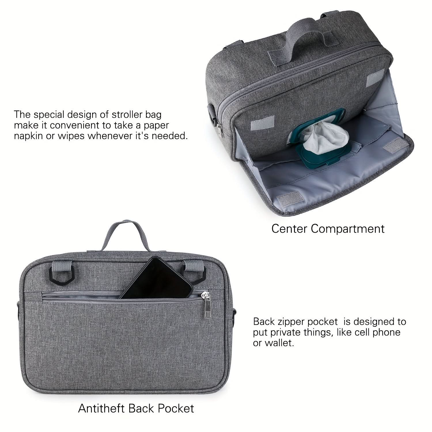 Waterproof Stroller Storage Bag – Geometric Design Organizer